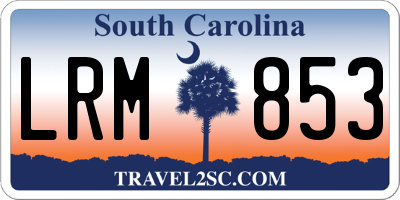 SC license plate LRM853