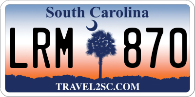 SC license plate LRM870