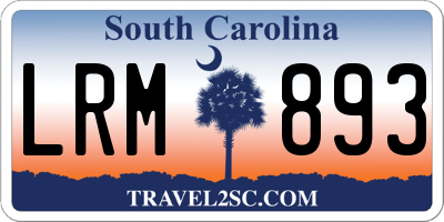 SC license plate LRM893