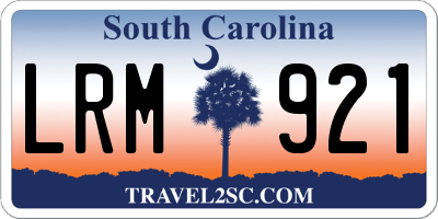 SC license plate LRM921