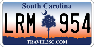 SC license plate LRM954