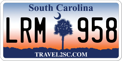 SC license plate LRM958