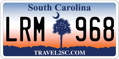 SC license plate LRM968