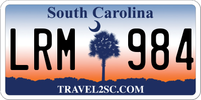 SC license plate LRM984