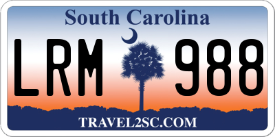 SC license plate LRM988