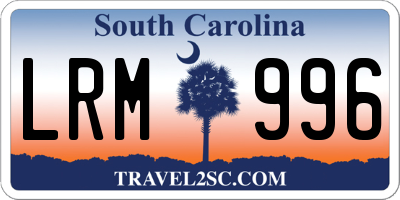SC license plate LRM996