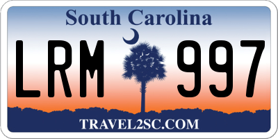 SC license plate LRM997