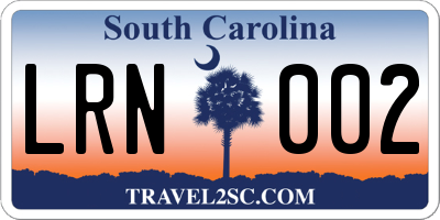 SC license plate LRN002