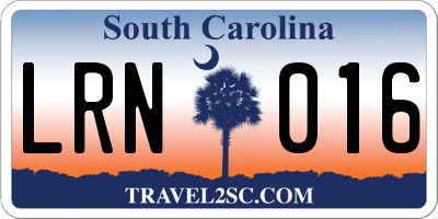 SC license plate LRN016
