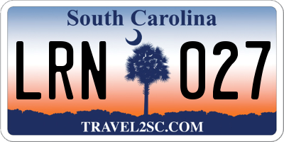 SC license plate LRN027