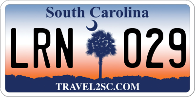 SC license plate LRN029
