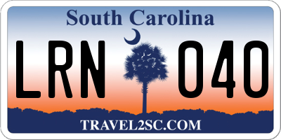 SC license plate LRN040