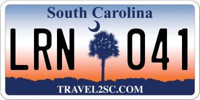SC license plate LRN041