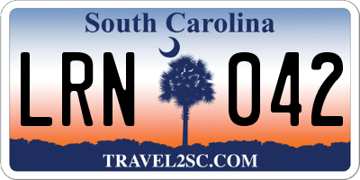 SC license plate LRN042