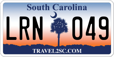 SC license plate LRN049