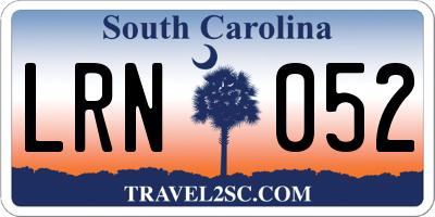SC license plate LRN052