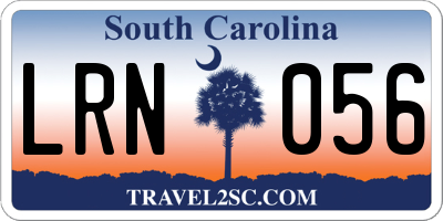 SC license plate LRN056