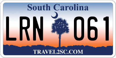 SC license plate LRN061