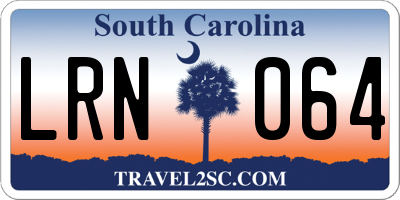 SC license plate LRN064