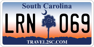 SC license plate LRN069