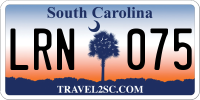 SC license plate LRN075