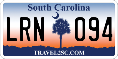 SC license plate LRN094
