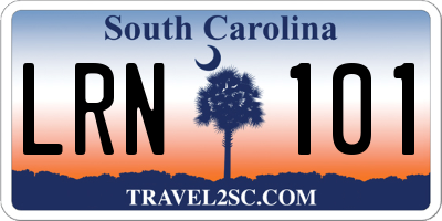 SC license plate LRN101