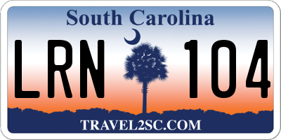 SC license plate LRN104