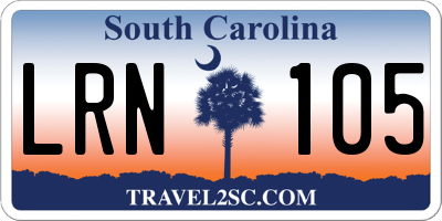 SC license plate LRN105