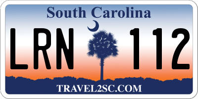 SC license plate LRN112