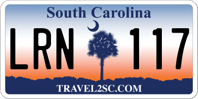 SC license plate LRN117