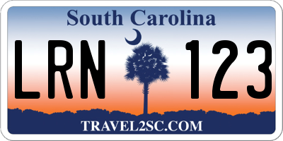 SC license plate LRN123