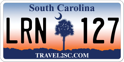 SC license plate LRN127