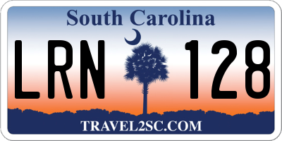 SC license plate LRN128