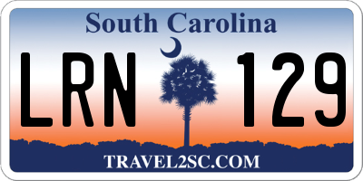 SC license plate LRN129