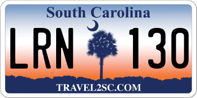 SC license plate LRN130