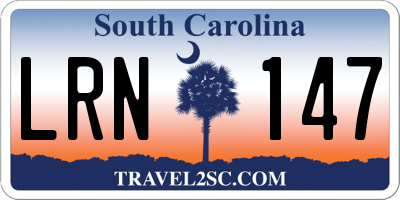 SC license plate LRN147