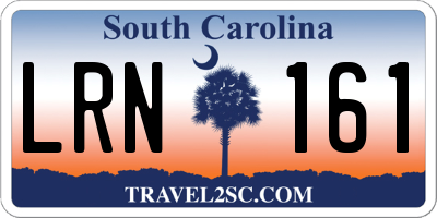 SC license plate LRN161