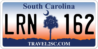SC license plate LRN162