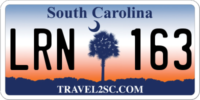 SC license plate LRN163
