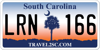 SC license plate LRN166