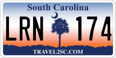 SC license plate LRN174