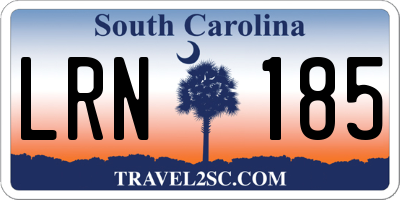 SC license plate LRN185
