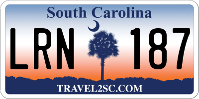 SC license plate LRN187