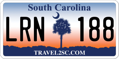 SC license plate LRN188