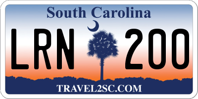 SC license plate LRN200