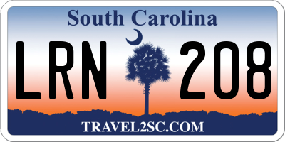 SC license plate LRN208