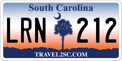 SC license plate LRN212