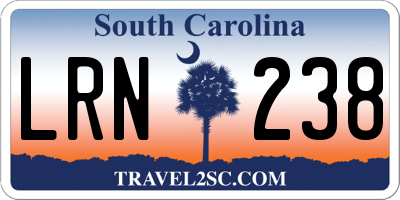 SC license plate LRN238