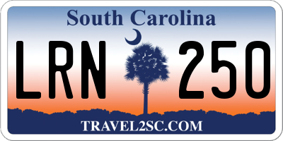 SC license plate LRN250
